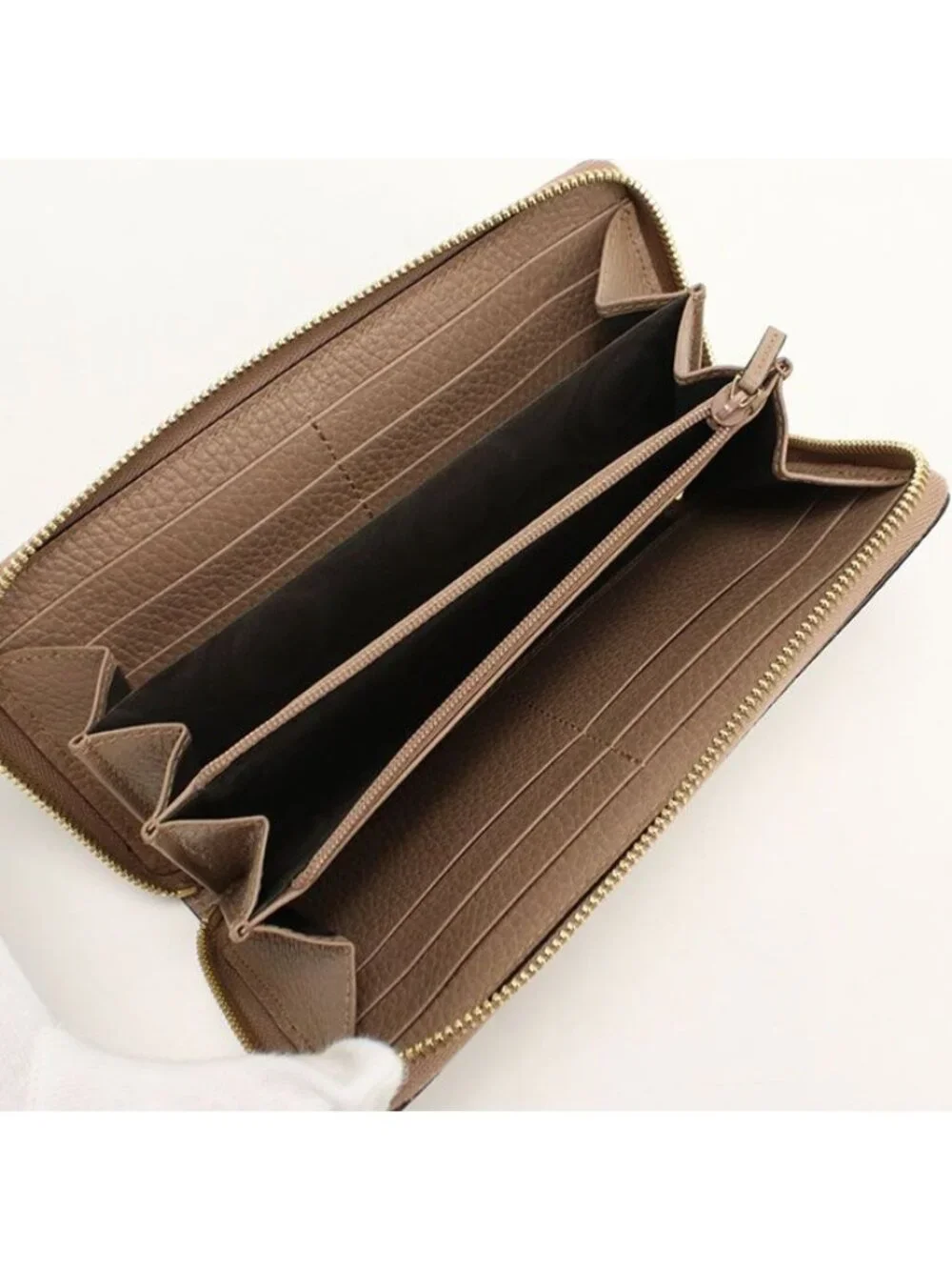 Gucci Double Wallet Zip Around Leather